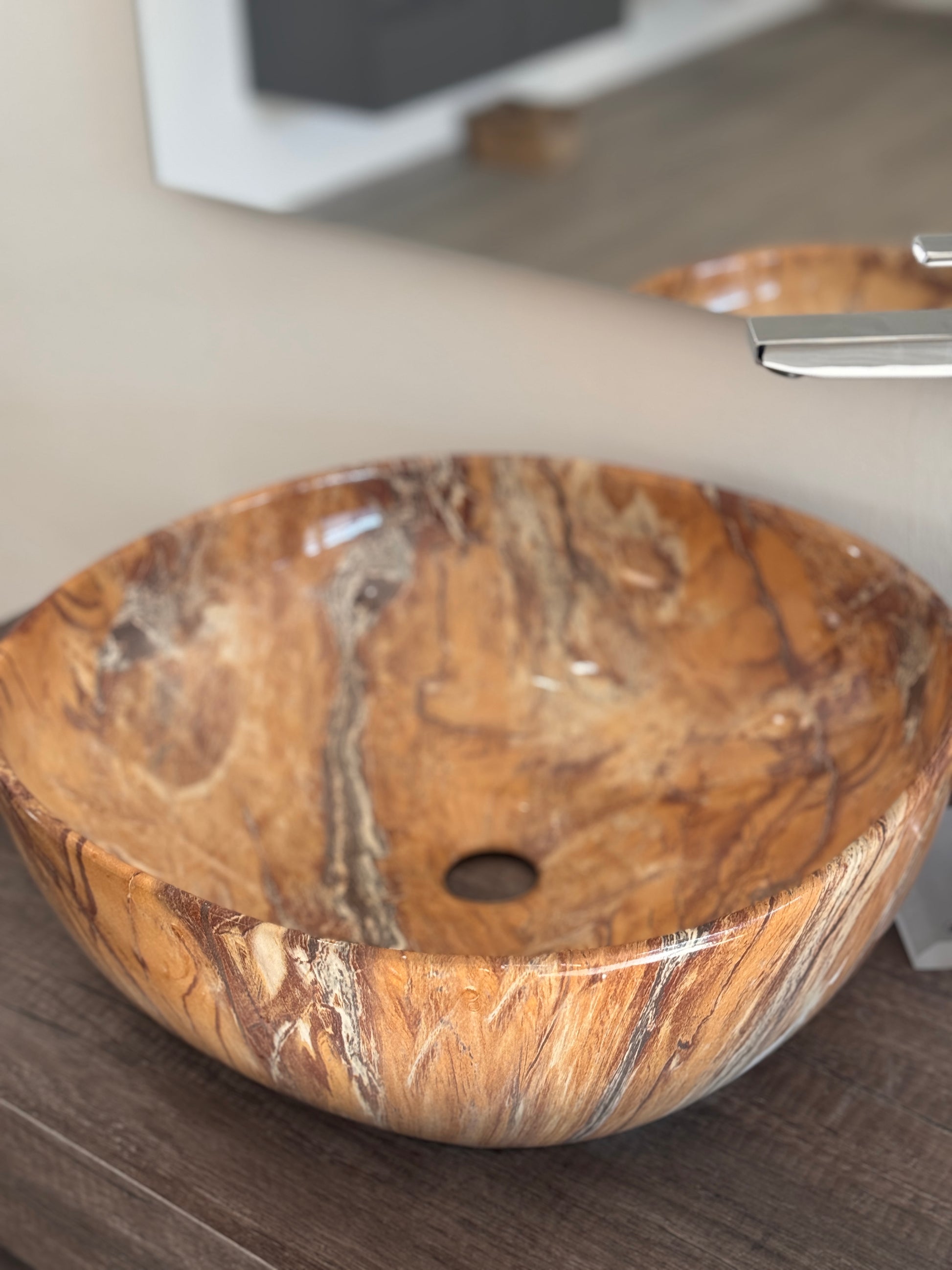 Lavabo effetto marmo 41x41 – Ocean, Earth, Rosé