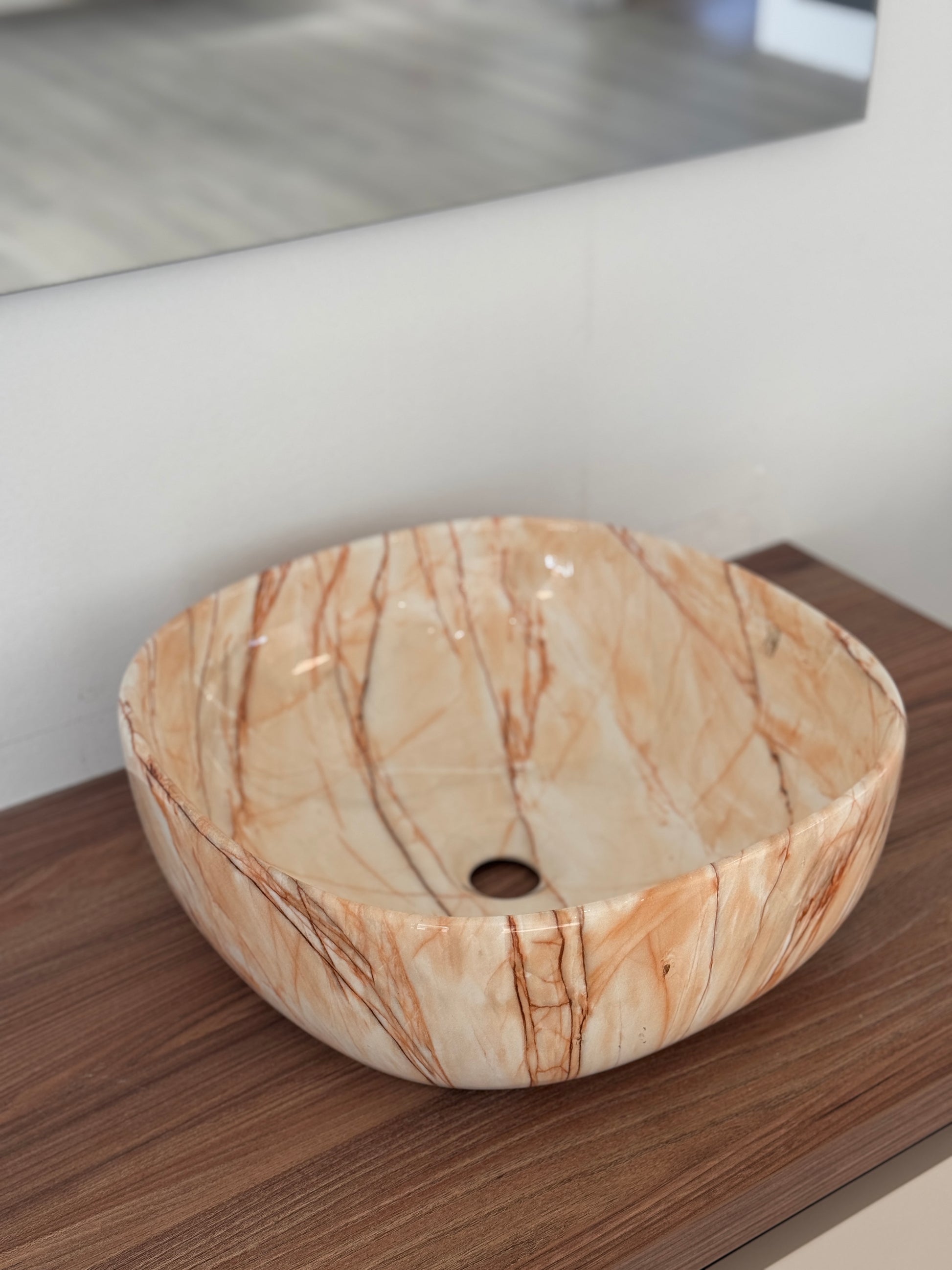 Lavabo effetto marmo 41x41 – Ocean, Earth, Rosé