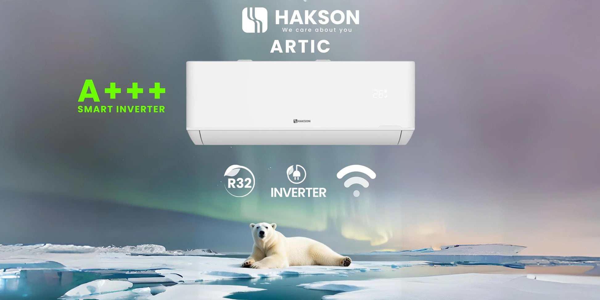 Condizionatore inverter Artic 9000/12000/18000 BTU A+++ WIFI -25°c RAMA CERAMICHE